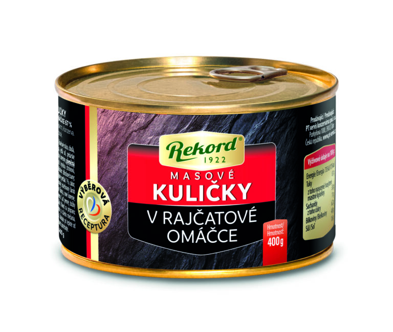 Rekord Masove Kulicky V Rajcatove Omacce 400g Cmyk | PT Servis